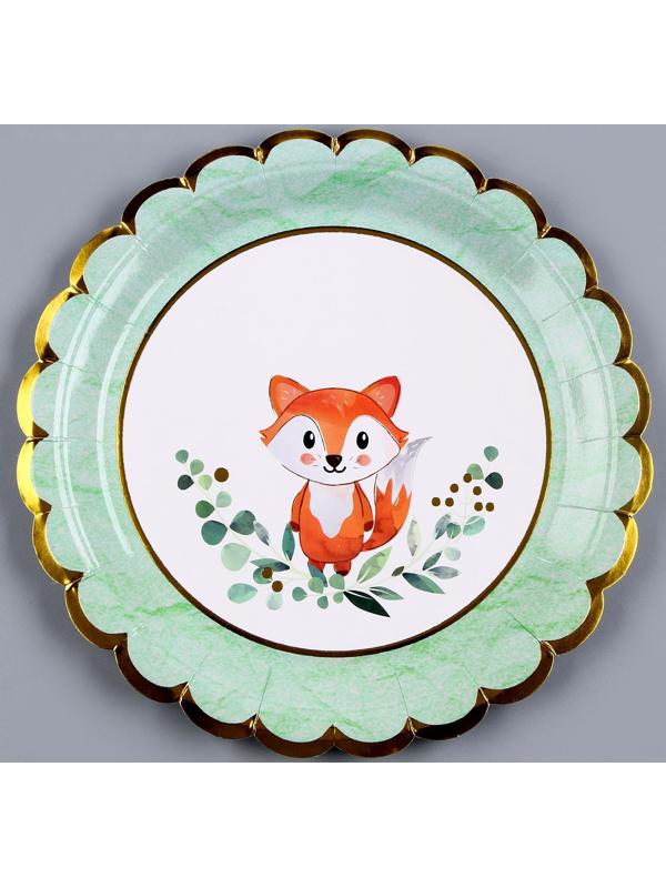 Тарелка бумажная «Лиса», в наборе 6 шт.