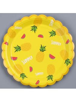 Тарелка бумажная «Летние фрукты», в наборе 6 шт.