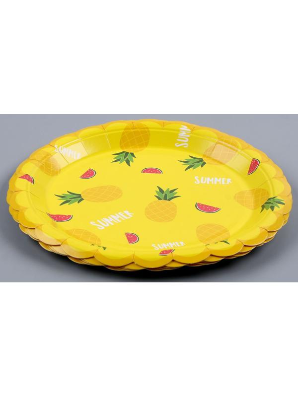 Тарелка бумажная «Летние фрукты», в наборе 6 шт.
