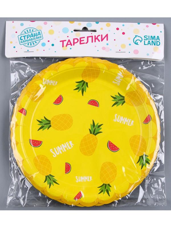 Тарелка бумажная «Летние фрукты», в наборе 6 шт.