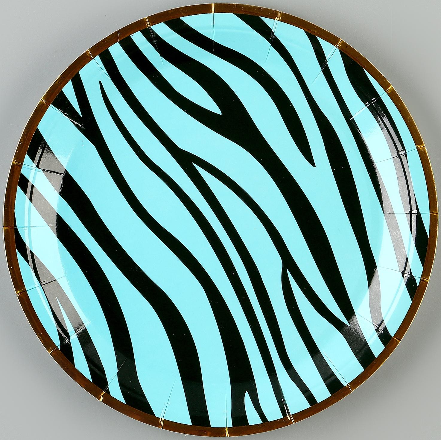 Тарелки бумажные «Полоски», 6 шт, цвет синий