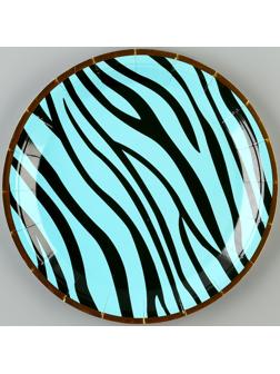 Тарелки бумажные «Полоски», 6 шт, цвет синий