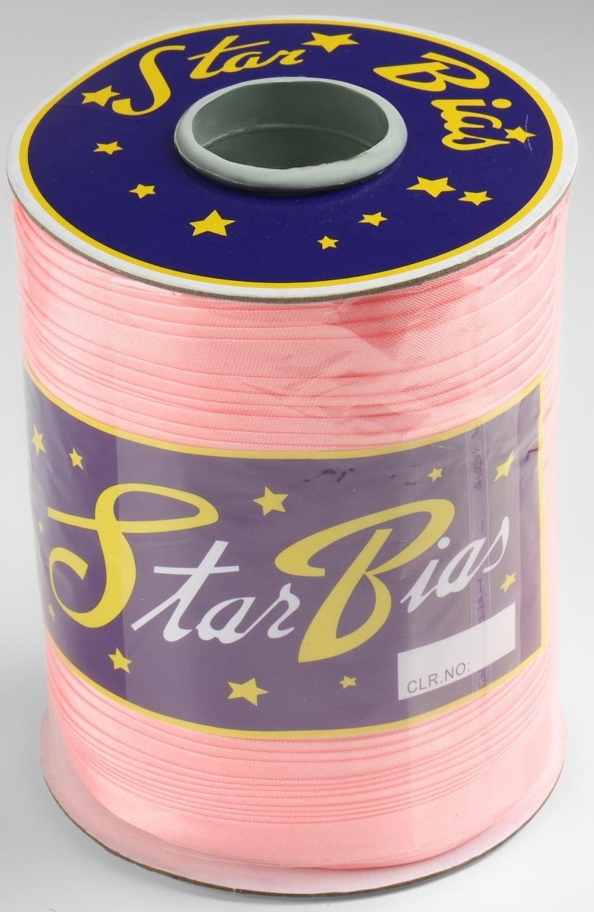 Косая бейка атласная, 15 мм × 132 ± 1 м, цвет нежно-розовый №9105