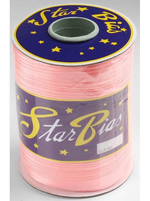 Косая бейка атласная, 15 мм × 132 ± 1 м, цвет нежно-розовый №9105