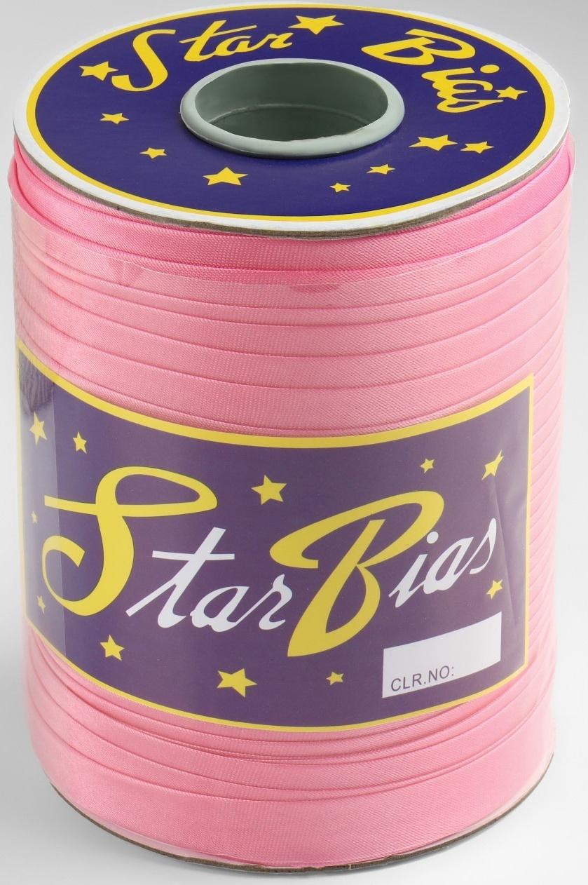 Косая бейка атласная, 15 мм × 132 ± 1 м, цвет розовый №9111