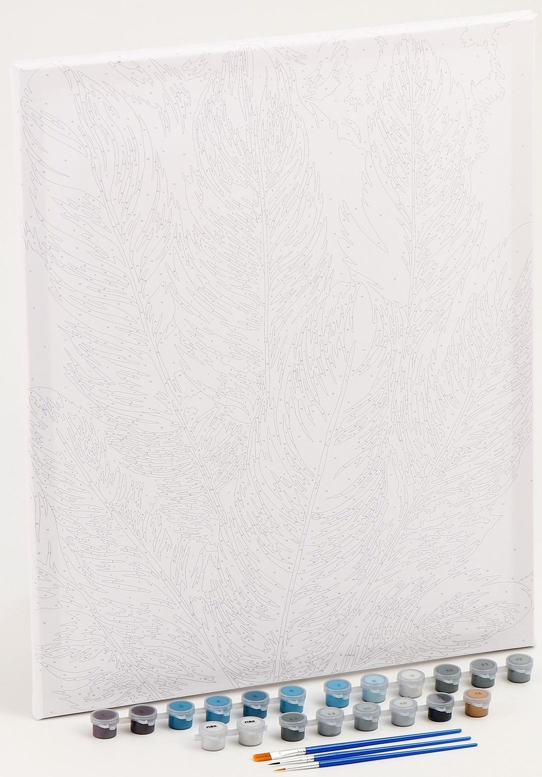 Картина по номерам с золотой краской «Перья», 40 × 50 см