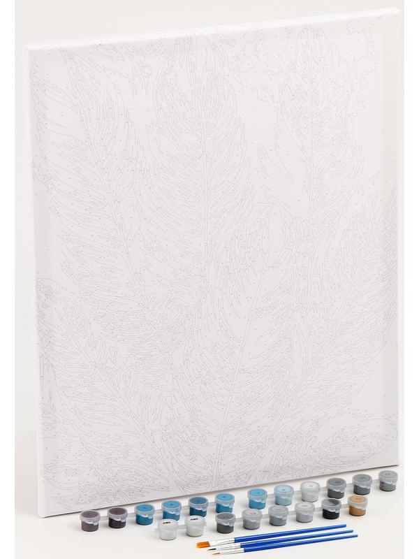 Картина по номерам с золотой краской «Перья», 40 × 50 см