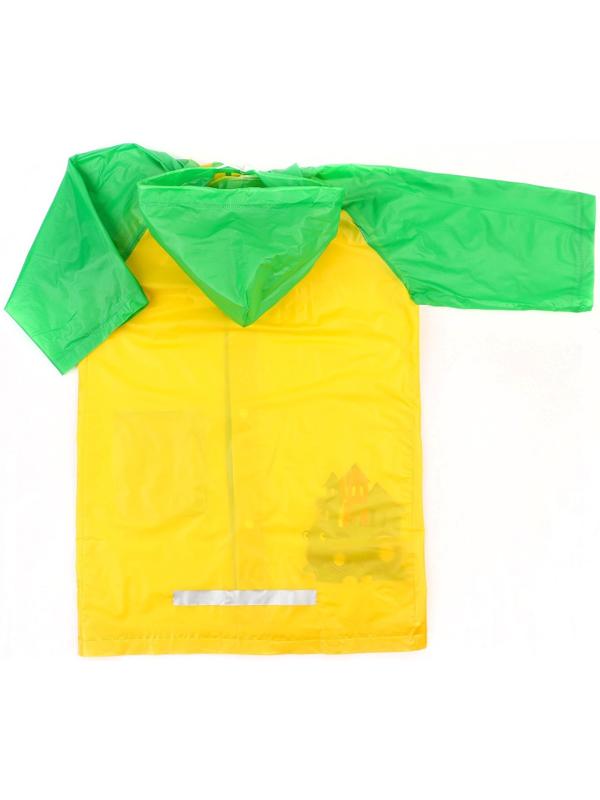 Дождевик детский, размер M, 100-110 см, Синий трактор