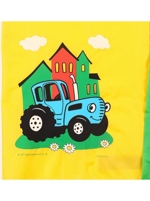 Дождевик детский, размер L, 110-120 см , Синий трактор