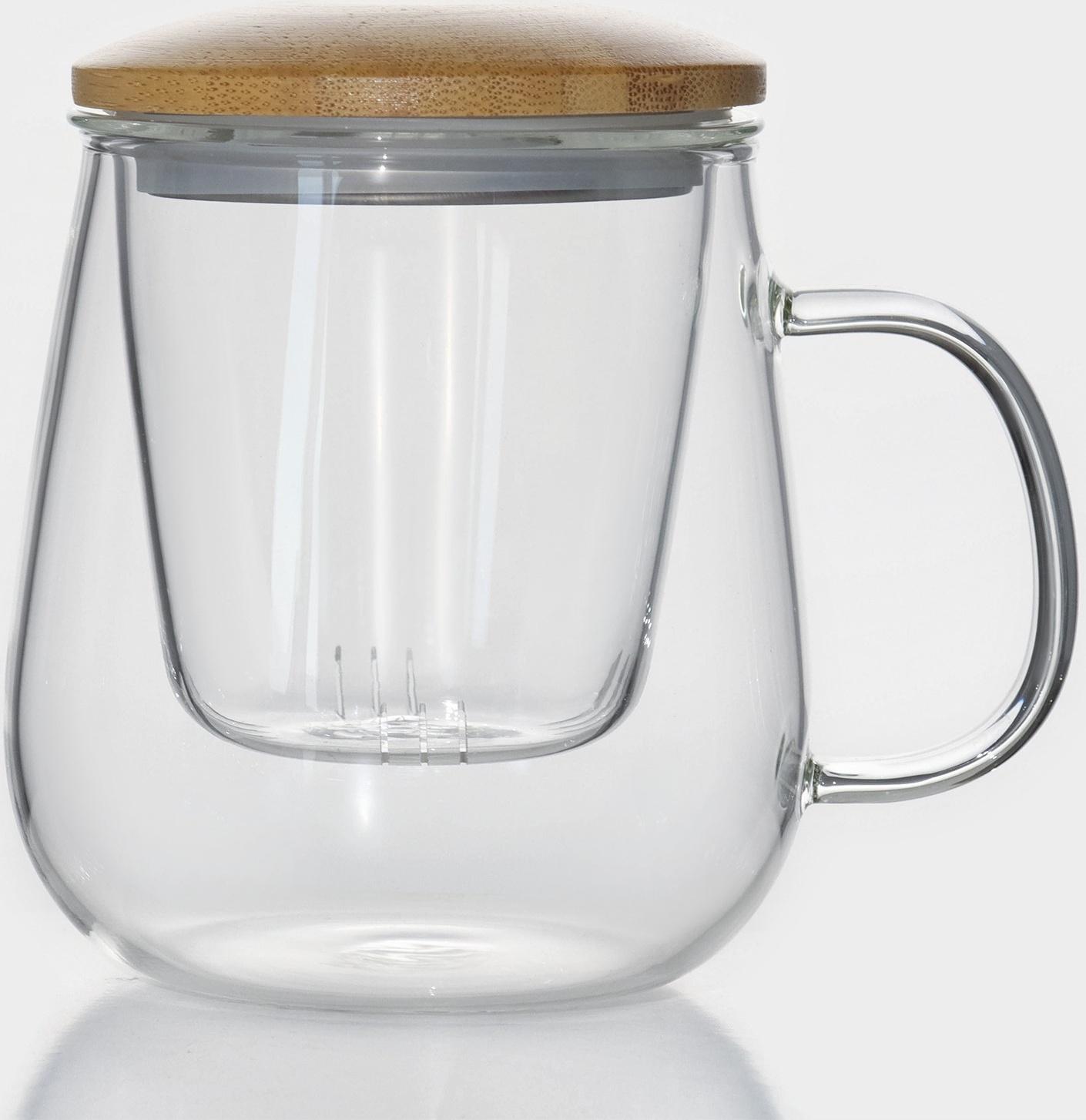 Кружка для заваривания со стеклянным ситом «Эко», 500 мл