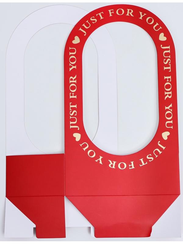 Коробка-переноска для цветов «Для тебя» 22 × 12 × 38 см, красная