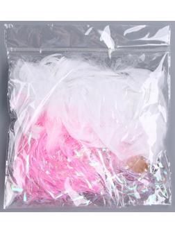 Набор для творчества и декора «Перья белые + наполнитель», цвет розовый