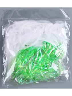 Набор для творчества и декора «Перья белые + наполнитель», цвет зеленый