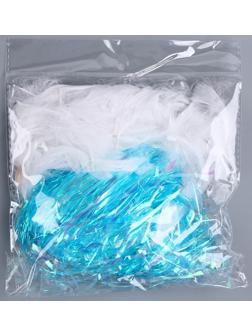 Набор для творчества и декора «Перья белые + наполнитель», цвет голубой