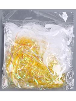 Набор для творчества и декора «Перья белые + наполнитель», цвет желтый