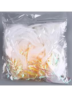 Набор для творчества и декора «Перья белые + наполнитель», цвет оранжевый