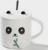 Кружка керамическая с ложкой «Панда», 350 мл, цвет белый