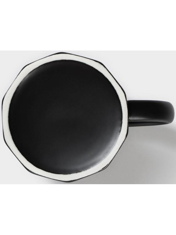 Кружка керамическая с ложкой Simple, 350 мл, цвет чёрный