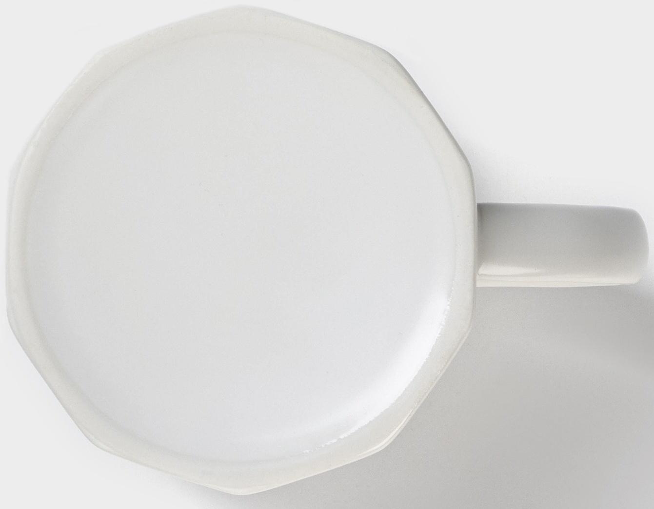 Кружка керамическая с ложкой Simple, 350 мл, цвет белый