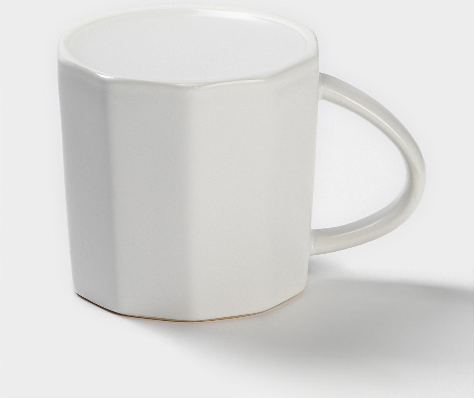 Кружка керамическая с ложкой Simple, 350 мл, цвет белый