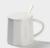 Кружка керамическая с ложкой Simple, 350 мл, цвет белый