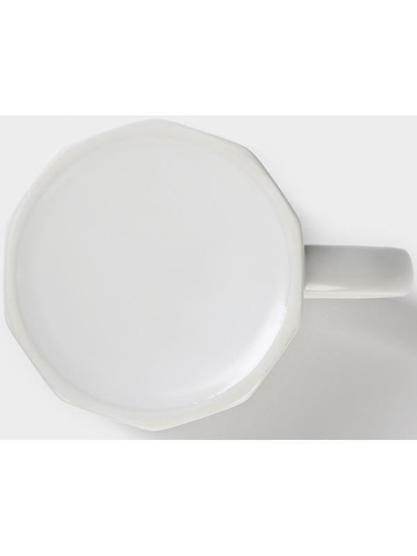 Кружка керамическая с ложкой Simple, 350 мл, цвет белый