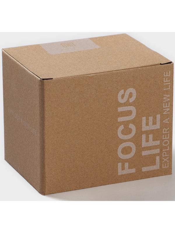 Кружка керамическая с ложкой Simple, 350 мл, цвет белый