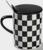 Кружка керамическая с ложкой «Абстракт», 400 мл, цвет чёрный и белый