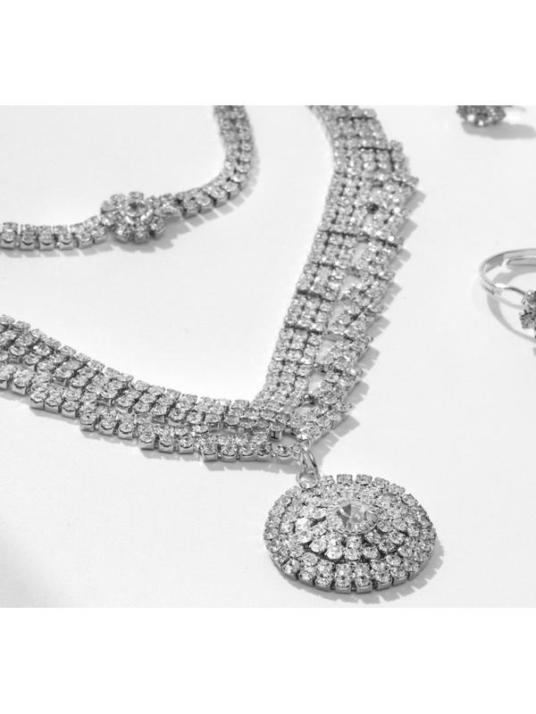 Набор 4 предмета: серьги, колье, браслет, кольцо 