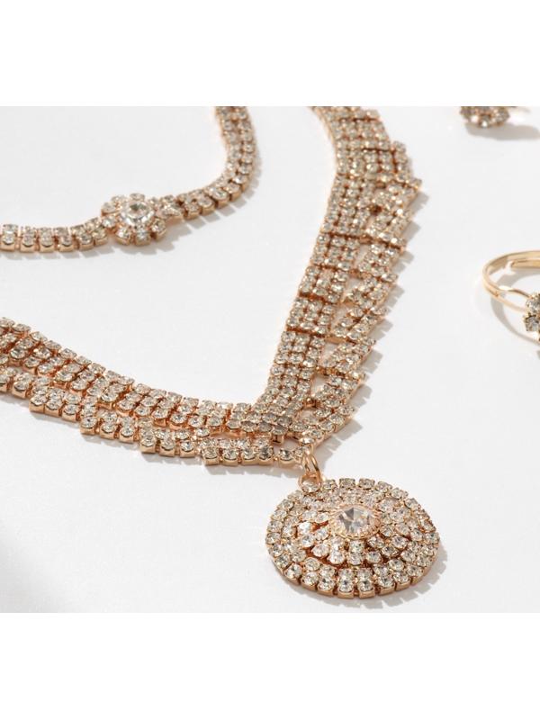 Набор 4 предмета: серьги, колье, браслет, кольцо 