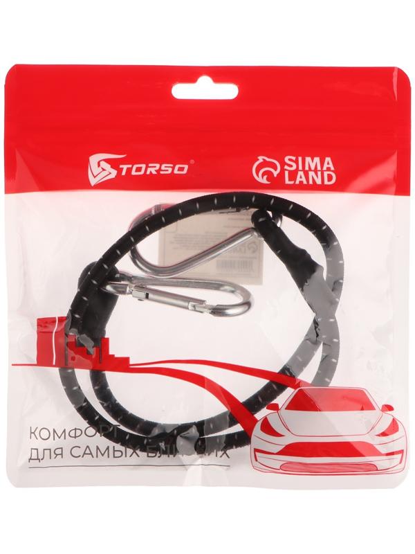 Резинка для крепления багажа TORSO, 60 см, d6 мм, металлический карабин