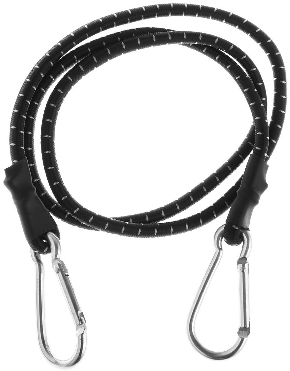 Резинка для крепления багажа TORSO, 100 см, d6 мм, металлический карабин