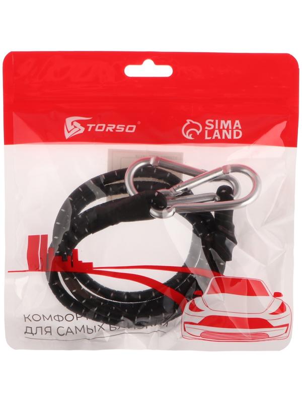 Резинка для крепления багажа TORSO, 100 см, d6 мм, металлический карабин