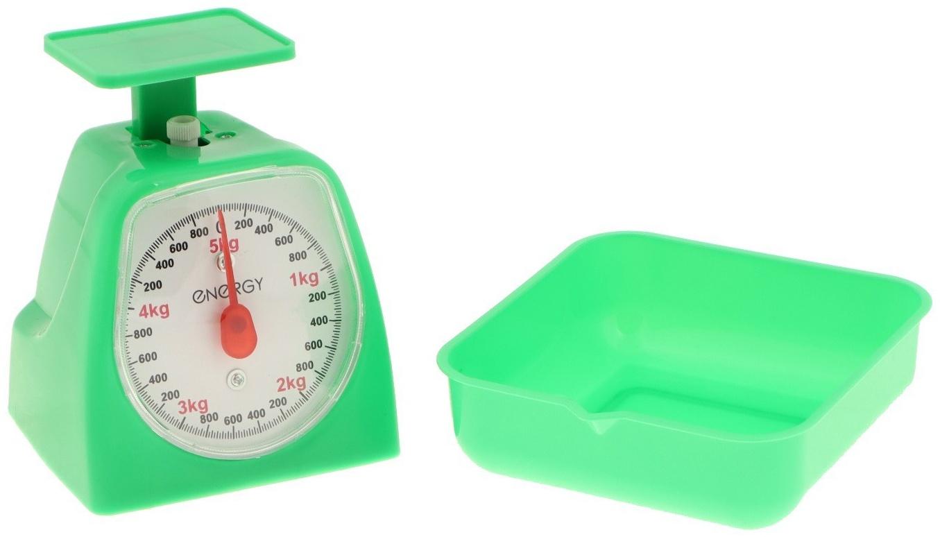 Весы кухонные ENERGY EN-406МК,  механические, до 5 кг,  зелёные