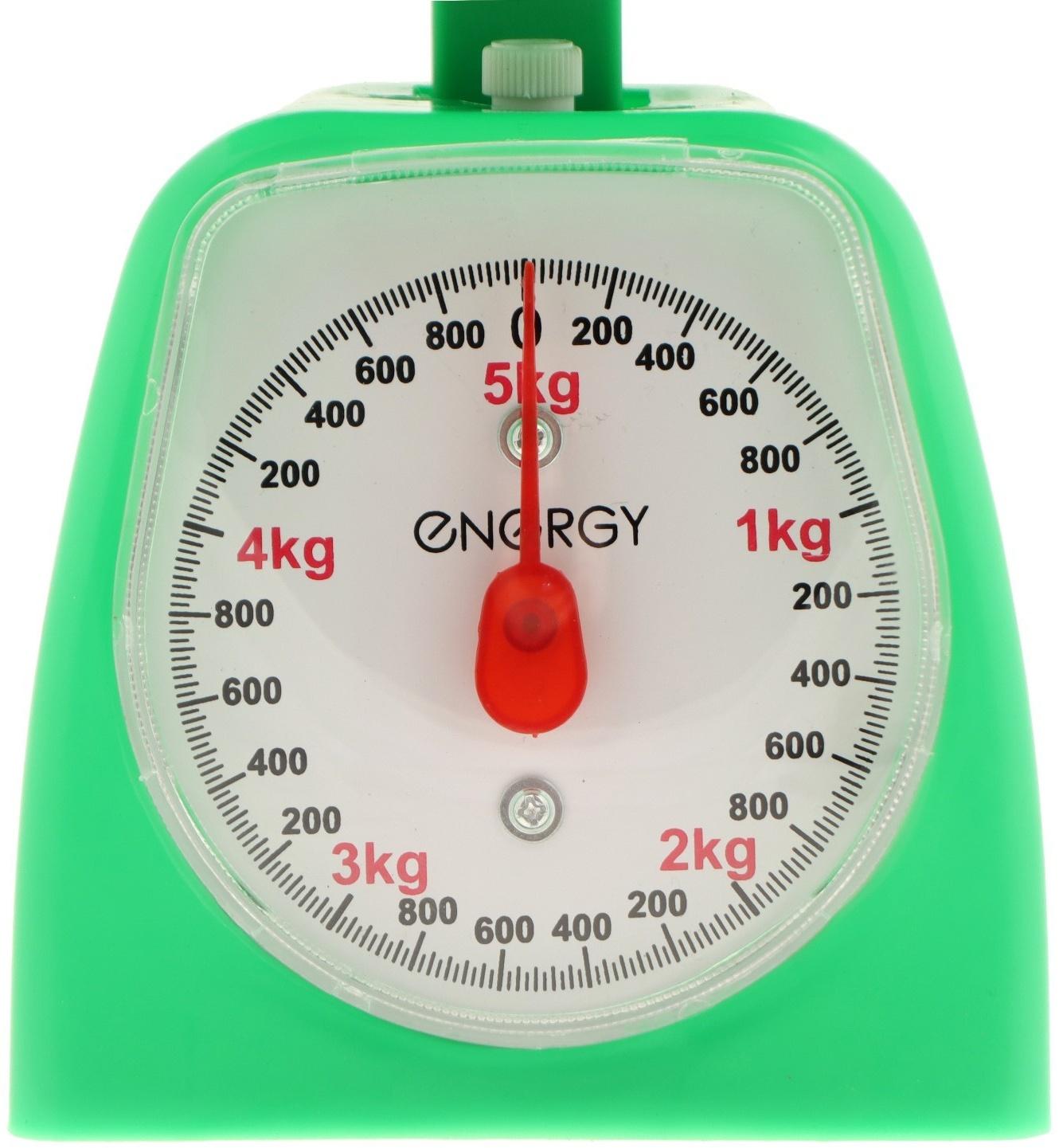 Весы кухонные ENERGY EN-406МК,  механические, до 5 кг,  зелёные