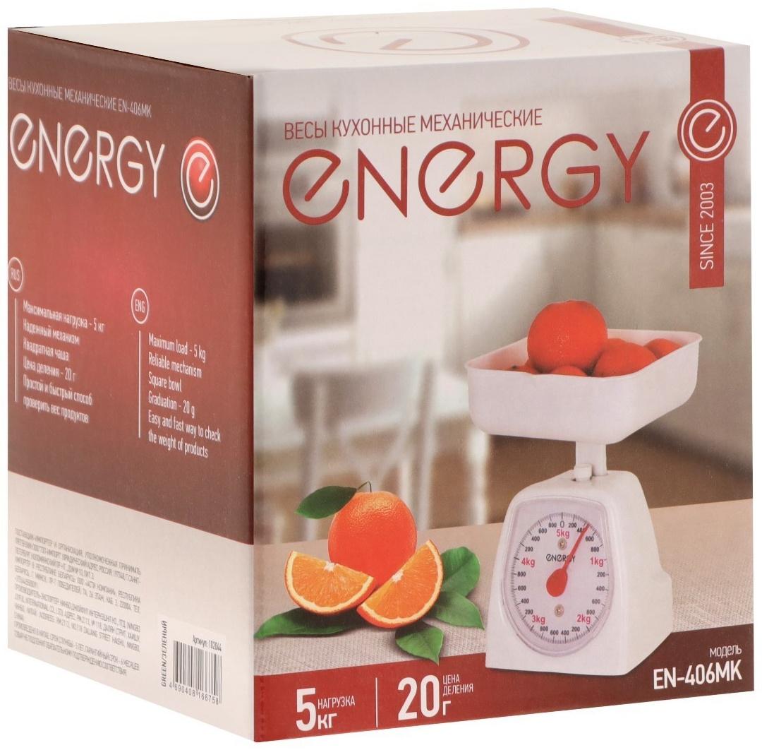 Весы кухонные ENERGY EN-406МК,  механические, до 5 кг,  зелёные