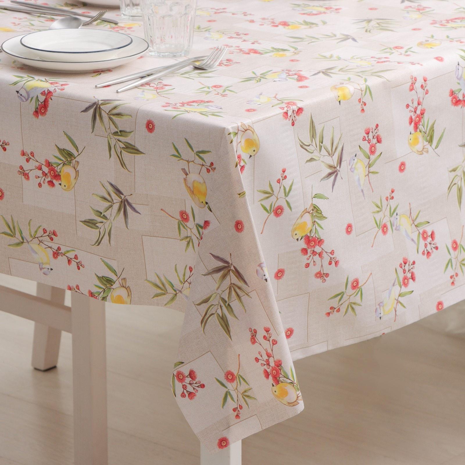 Клеёнка на стол на нетканой основе Доляна «Птички», рулон 20 метров, ширина 137 см
