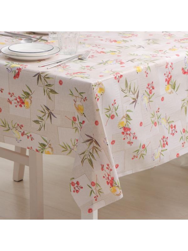 Клеёнка на стол на нетканой основе Доляна «Птички», рулон 20 метров, ширина 137 см