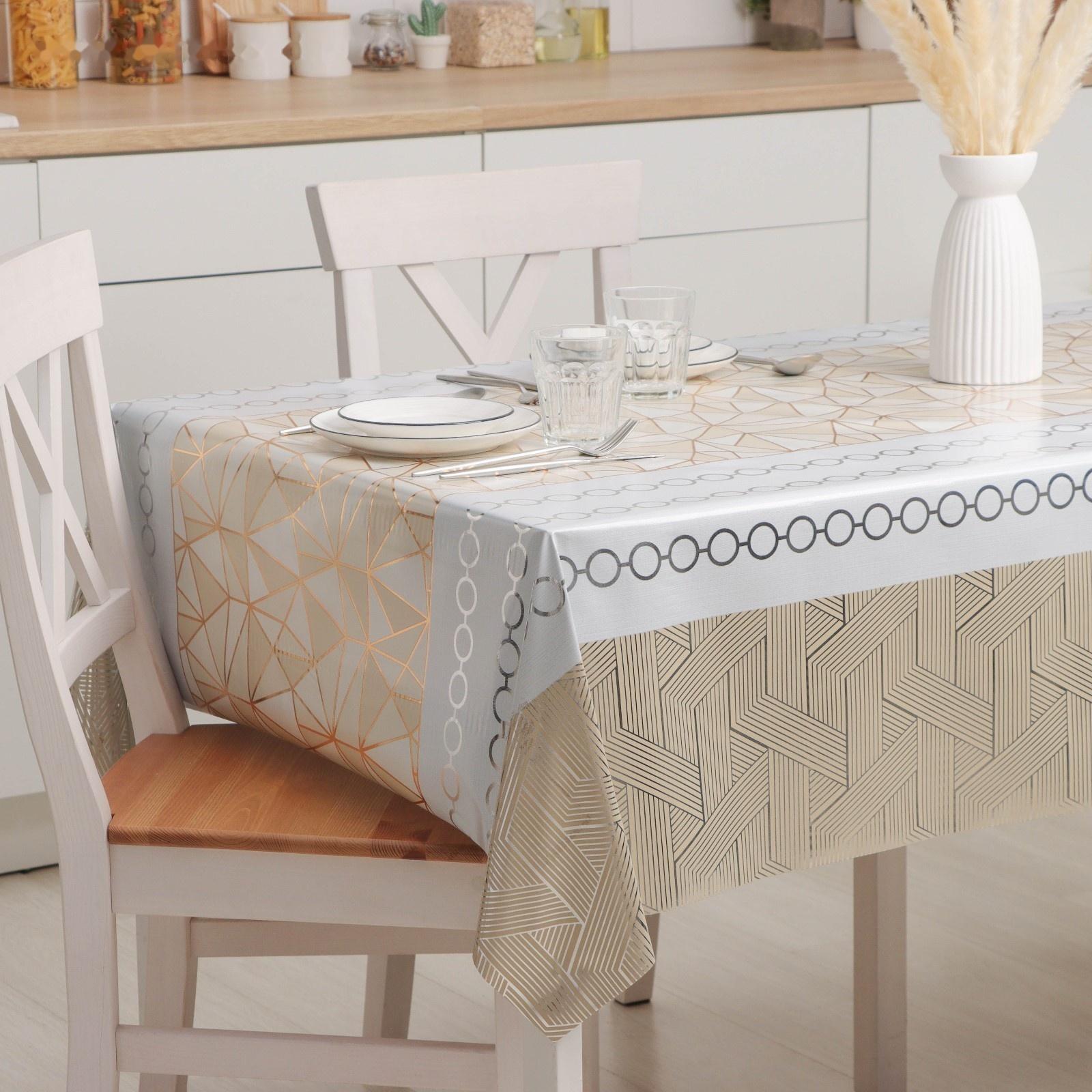 Клеёнка на стол на нетканой основе Доляна «Золото», рулон 20 метров, ширина 137 см