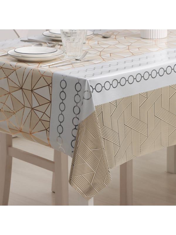 Клеёнка на стол на нетканой основе Доляна «Золото», рулон 20 метров, ширина 137 см