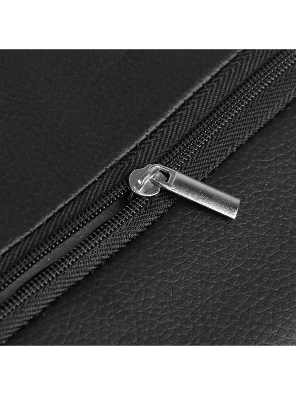 Подушка автомобильная для шеи 23×12,5 см, экокожа, черная