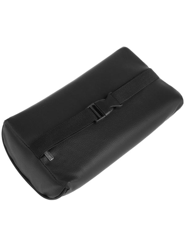 Подушка автомобильная для шеи 23×12,5 см, экокожа, черная