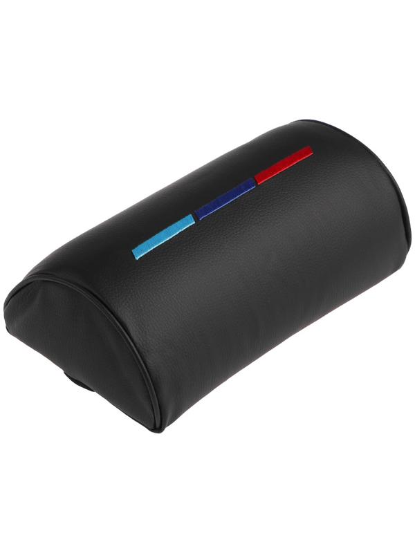 Подушка автомобильная для шеи 23×12,5 см, экокожа, черная