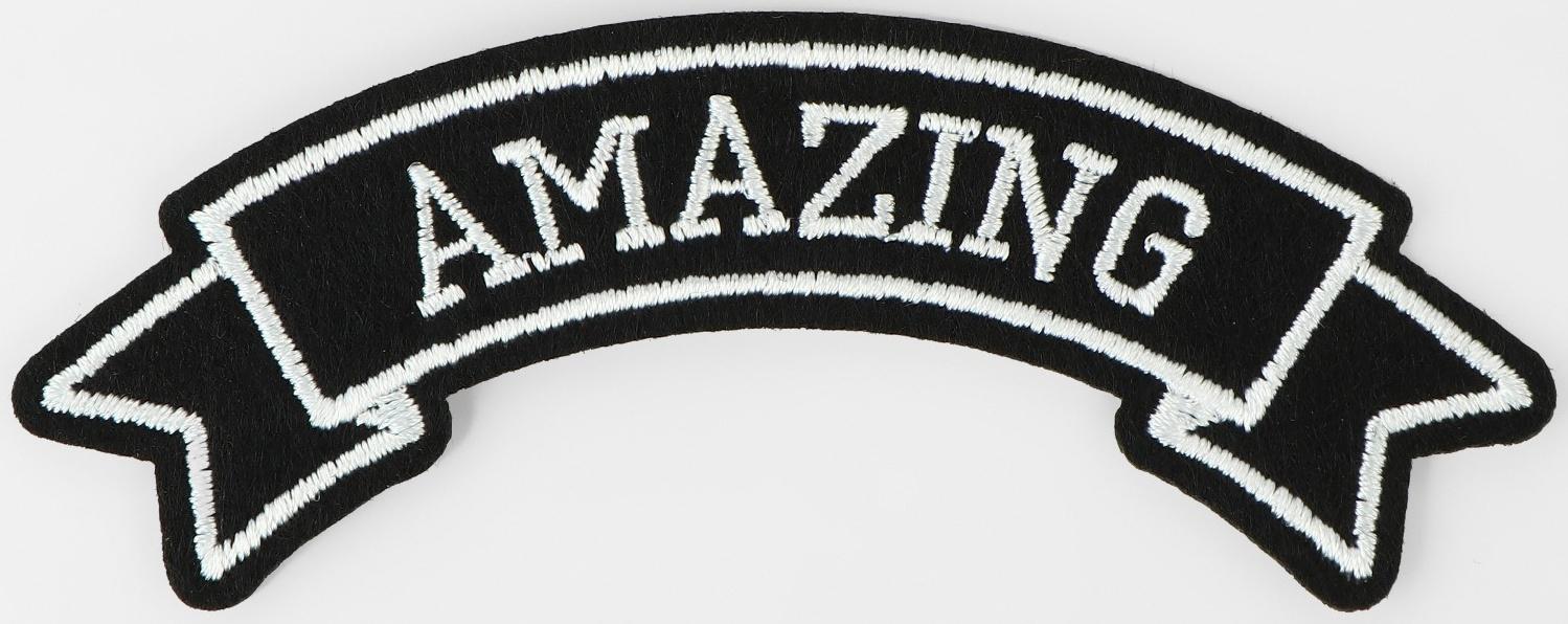 Термоаппликация «Amazing», 10 × 3,6 см, цвет серый