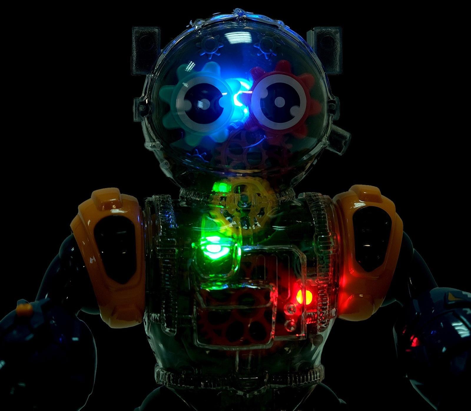 Робот «Шестерёнка», свет, звук, синий