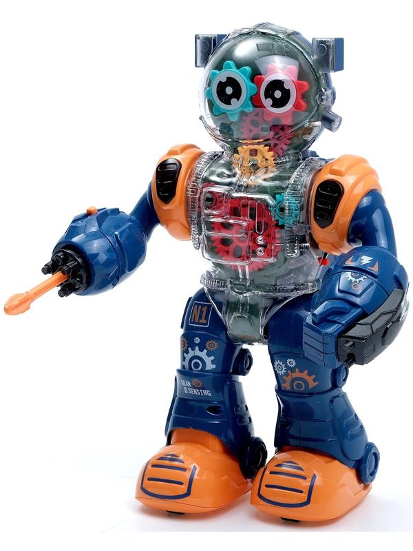 Робот «Шестерёнка», свет, звук, синий