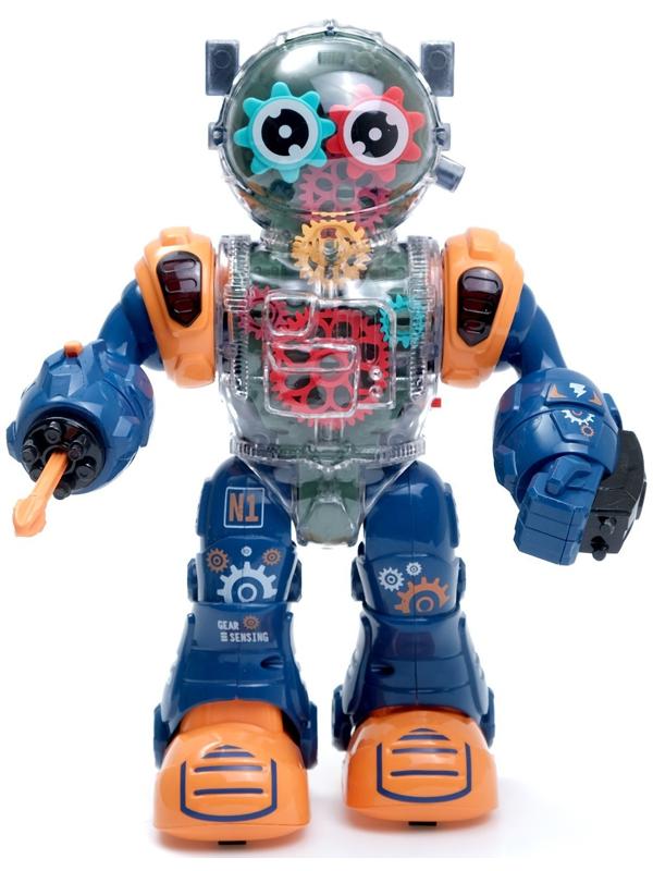 Робот «Шестерёнка», свет, звук, синий