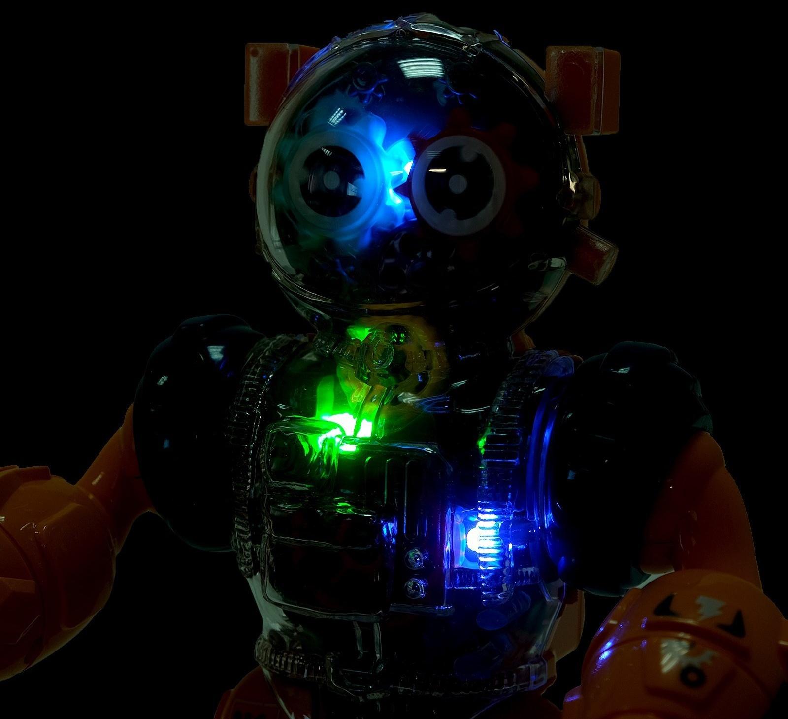 Робот «Шестерёнка», свет, звук, оранжевый