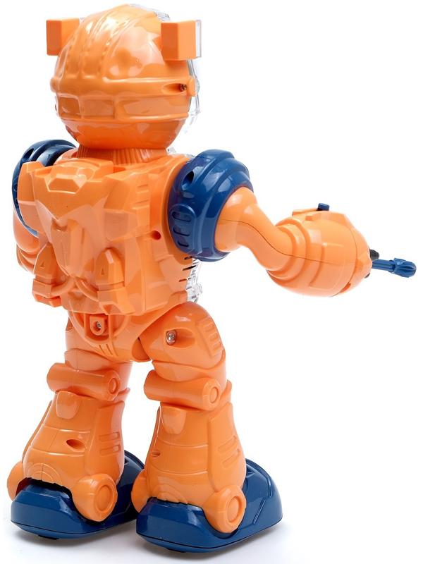 Робот «Шестерёнка», свет, звук, оранжевый