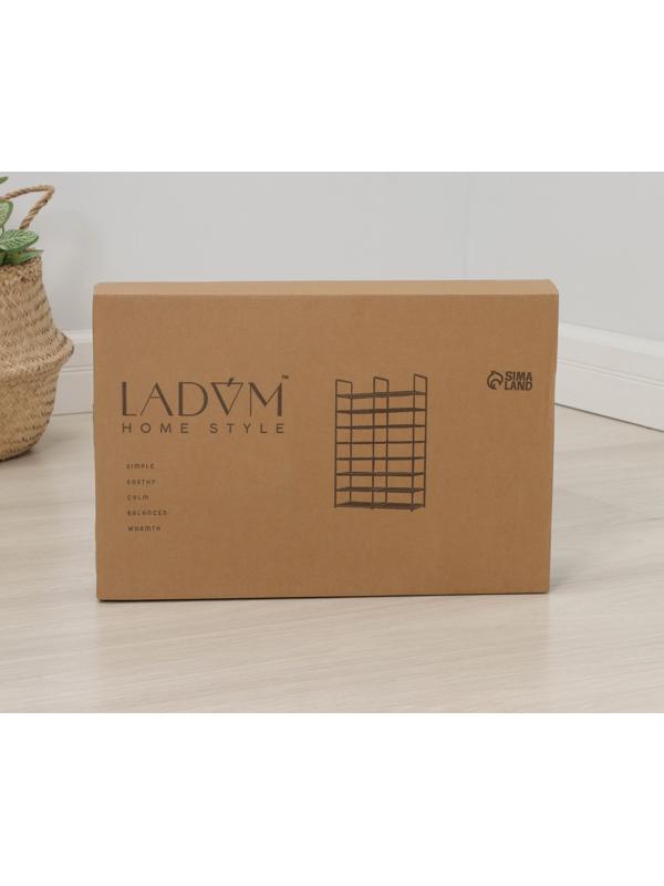 Стеллаж для хранения многофункциональный LaDо́m, 90×30×142 см, цвет чёрный